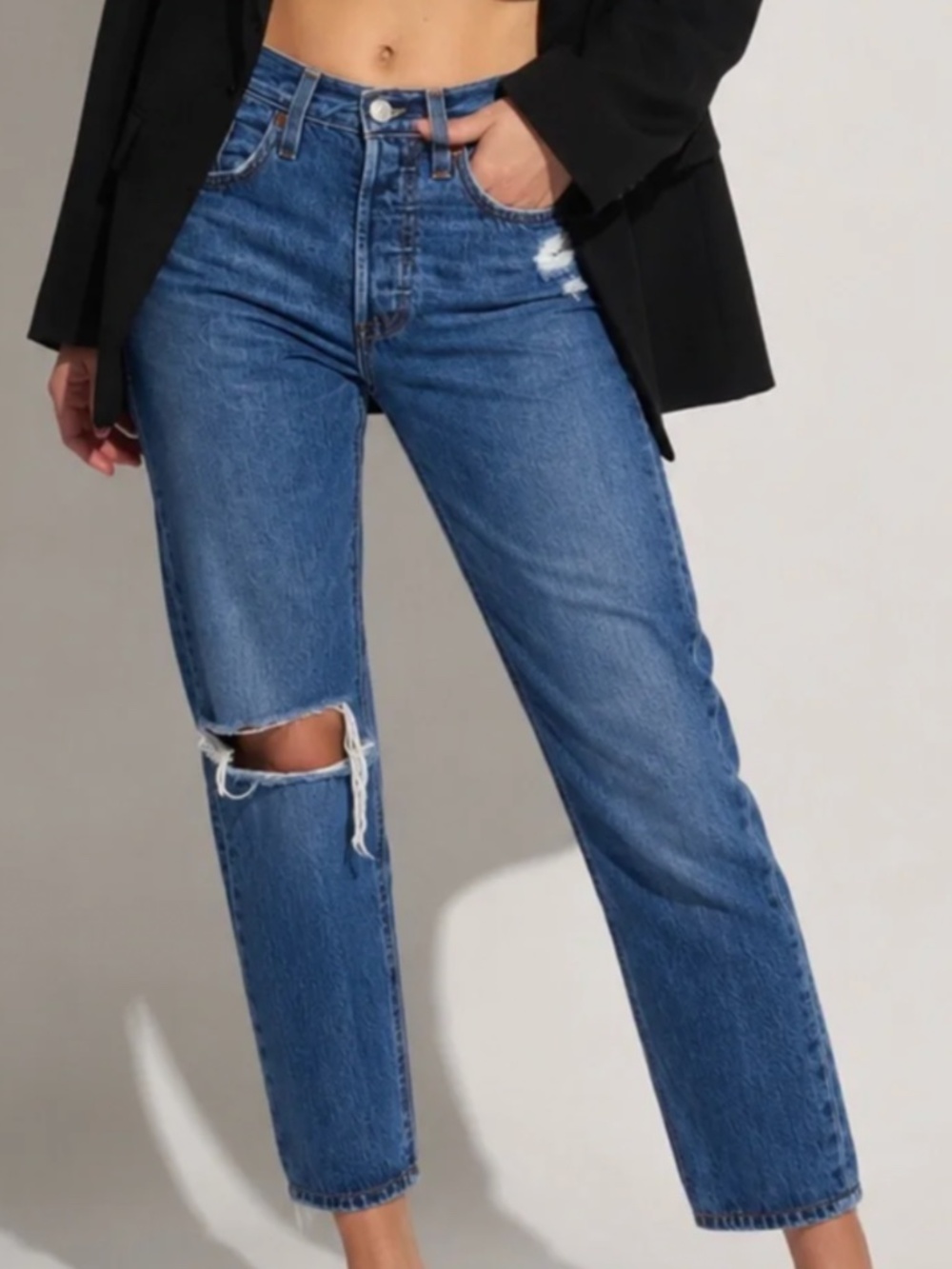 Levi's 501 Skinny High-Rise Jeans in Athens Slide Size 26X28 NWT 100% Cotton